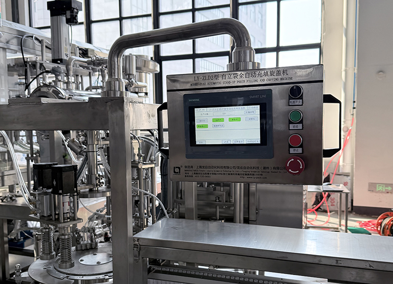 龙应双头自立袋充填旋盖机